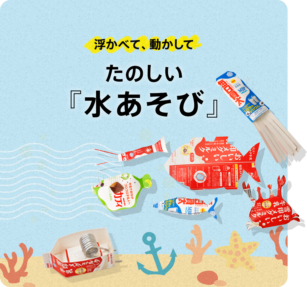 浮かべて、動かして、たのしい「水あそび」