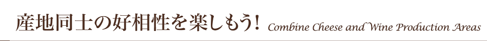 産地同士の好相性を楽しもう！ Combine Cheese and Wine Production Areas