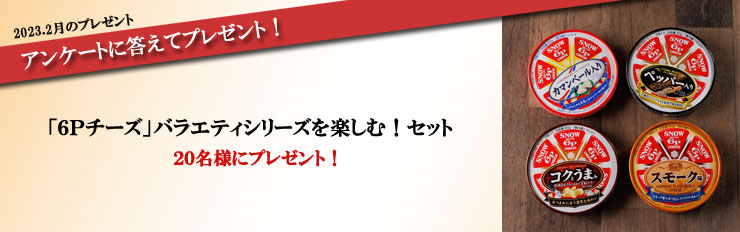 2023.2月のプレゼント アンケートに答えてプレゼント! 「6Pチーズ」バラエティシリーズを楽しむ!セット 20名様にプレゼント!