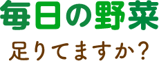 毎日の野菜足りてますか？