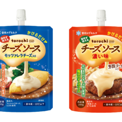 いつもの料理にかけるだけ！とろりとしたチーズ味のメニューを手軽に楽しめる「torochi（トロチ）チーズソース モッツァレラチーズ入り」「torochi（トロチ）チーズソース 濃い味」2025年9月上旬より全国にてリニューアル発売