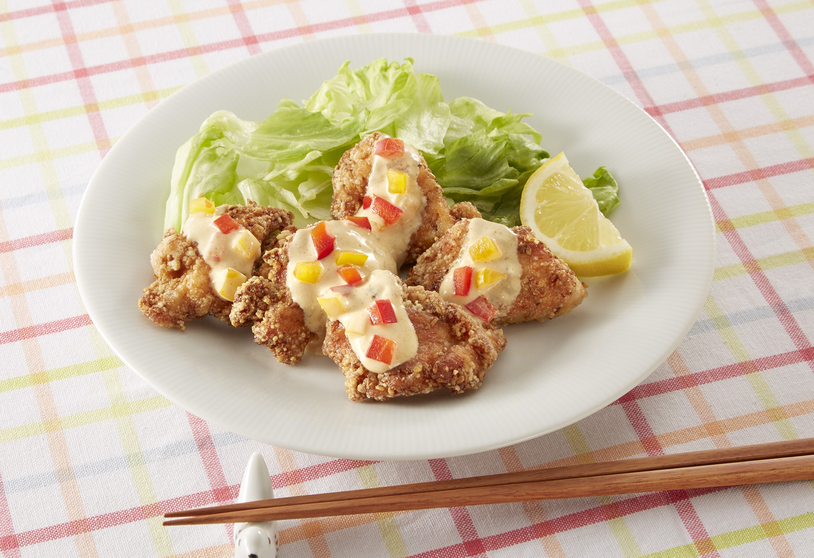 揚げずに簡単！ごまチーズからあげ　　ヨーグルトカレーソース
