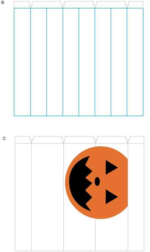 ハロウィンセット ハロウィンかぼちゃかごの図面かくだい