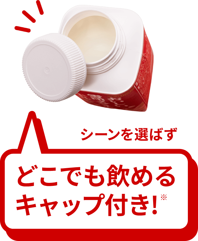 シーンを選ばず　どこでも飲めるキャップ付き！※