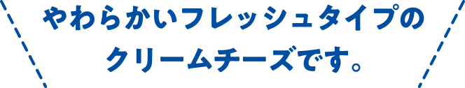 やわらかいフレッシュタイプのクリームチーズです。