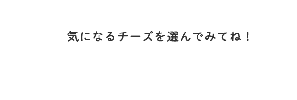 気になるチーズを選んでみてね！