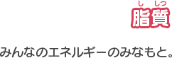 脂質　みんなのエネルギーのみなもと。