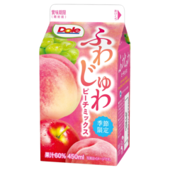 まるで桃をかじったような果汁飲料 『Dole® ふわじゅわ ピーチミックス』（450ml） 2022年6月14日（火）より全国にて季節限定発売